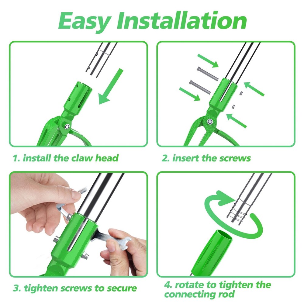 Weed Puller Tool - Stand Up Weed Remover Tool with 4-Claw Steel Head, 50" Adj...