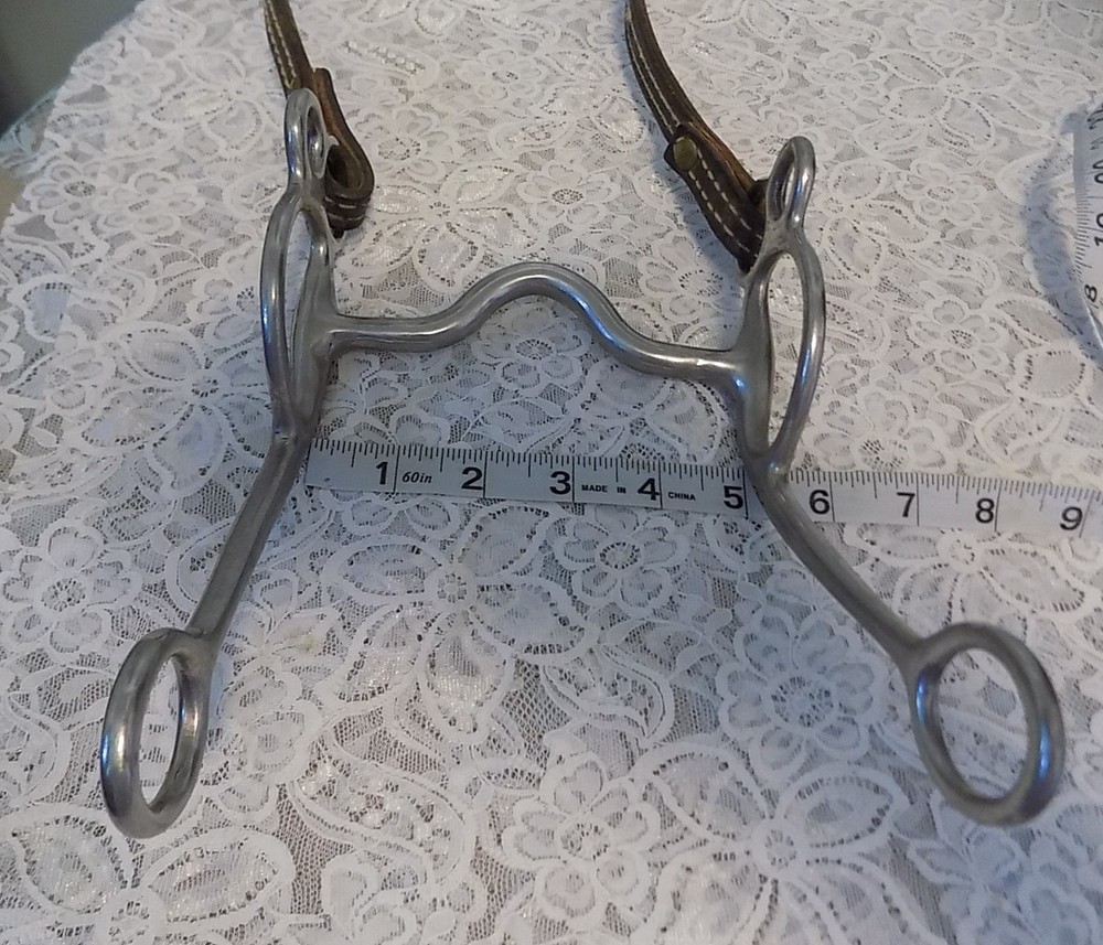 LONG CAVALRY SHANKED S SHANK LOW PORT BIT ON BASIC HEADSTALL