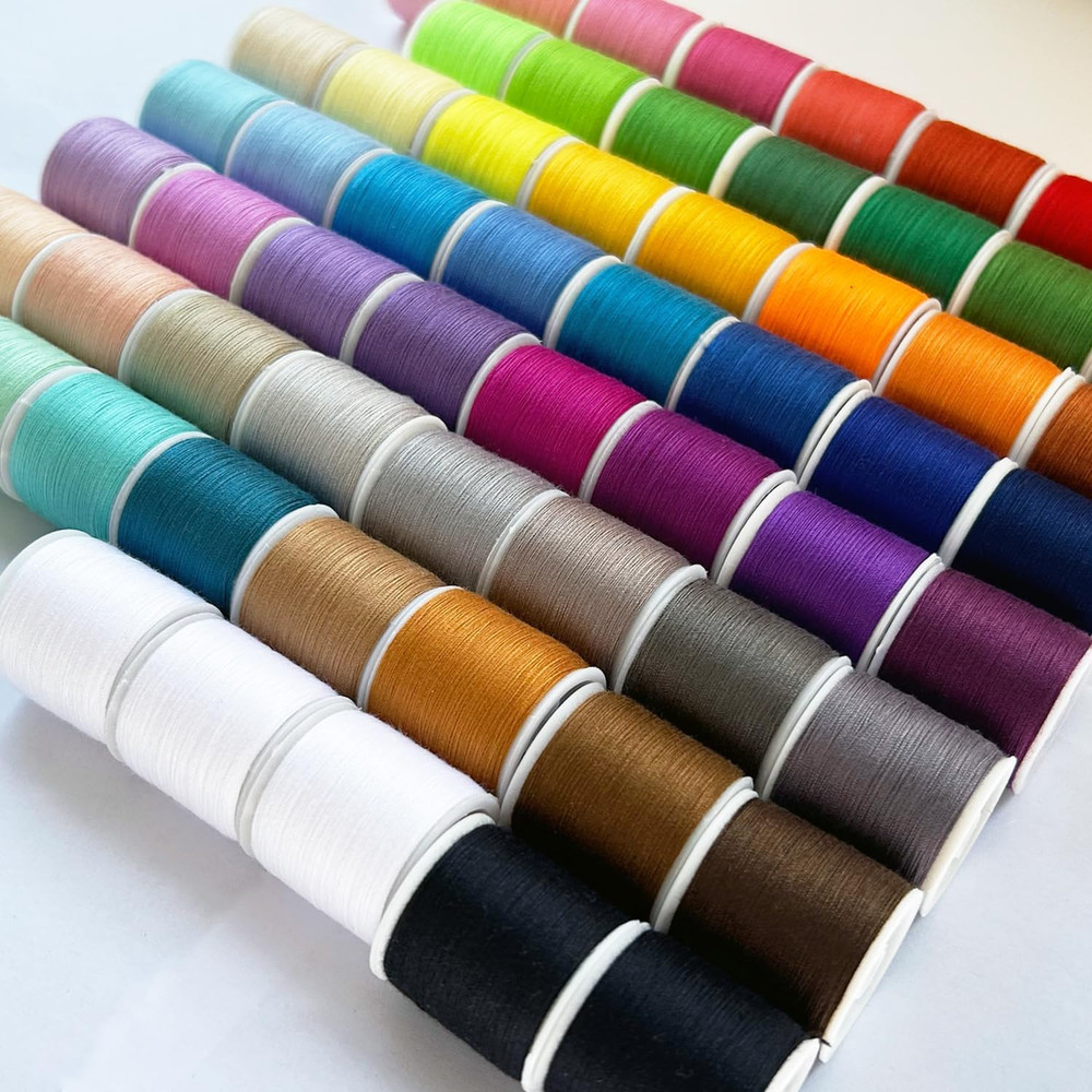 60 Spools Sewing Thread Kits Polyester for Hand & Machine Sewing Total 6000Yards