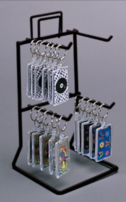 Keychain New 4 Peg - 9.8 " H Top Key Chain & Small Items Counter Display Rack