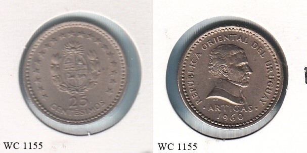 Uruguay 25 Centesimos 1960 Coin