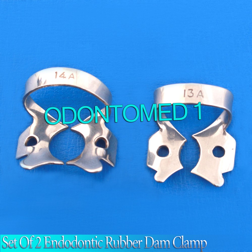 4 Endodontic Rubber Dam Clamps # 13a & # 14a Dental Instruments