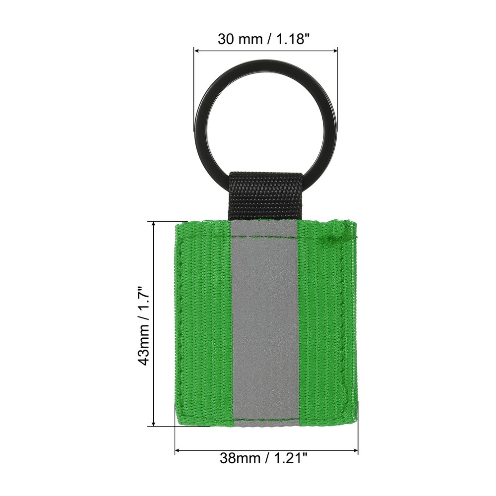 6 Pcs Reflective Keychain Tags, Reflective Zipper Pulls, Green