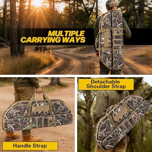 Padded Soft Bow Case with Arrow Pocket, Backpack & Shoulder Strap for Hunting