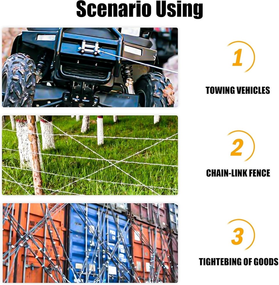 Versatile 3 Ton Cable Ratchet Puller - Ideal for Automotive and Construction Use