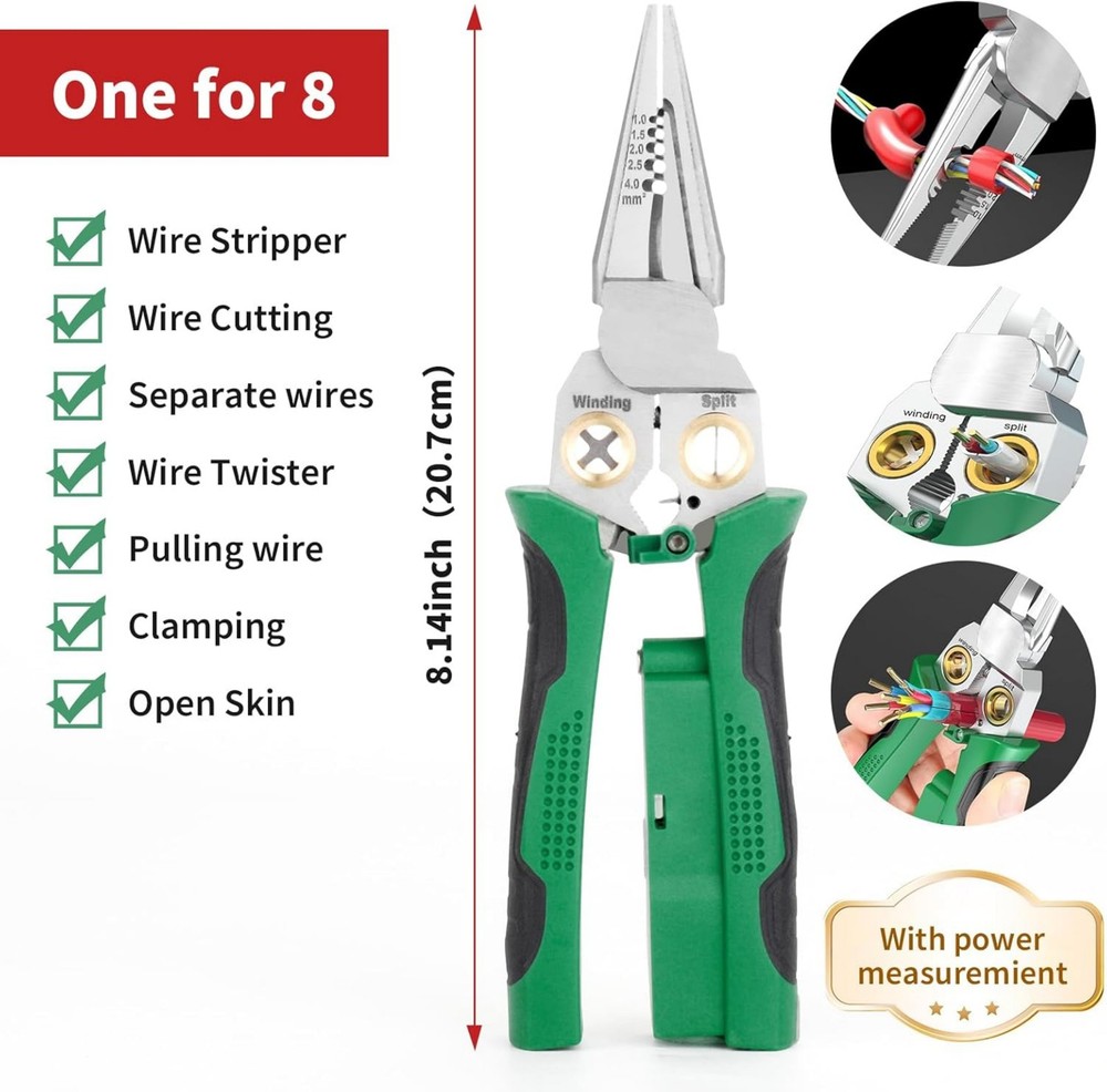 Professional Wire Stripper AWG 18-4/0mm² Cable Cutting & Stripping Tool