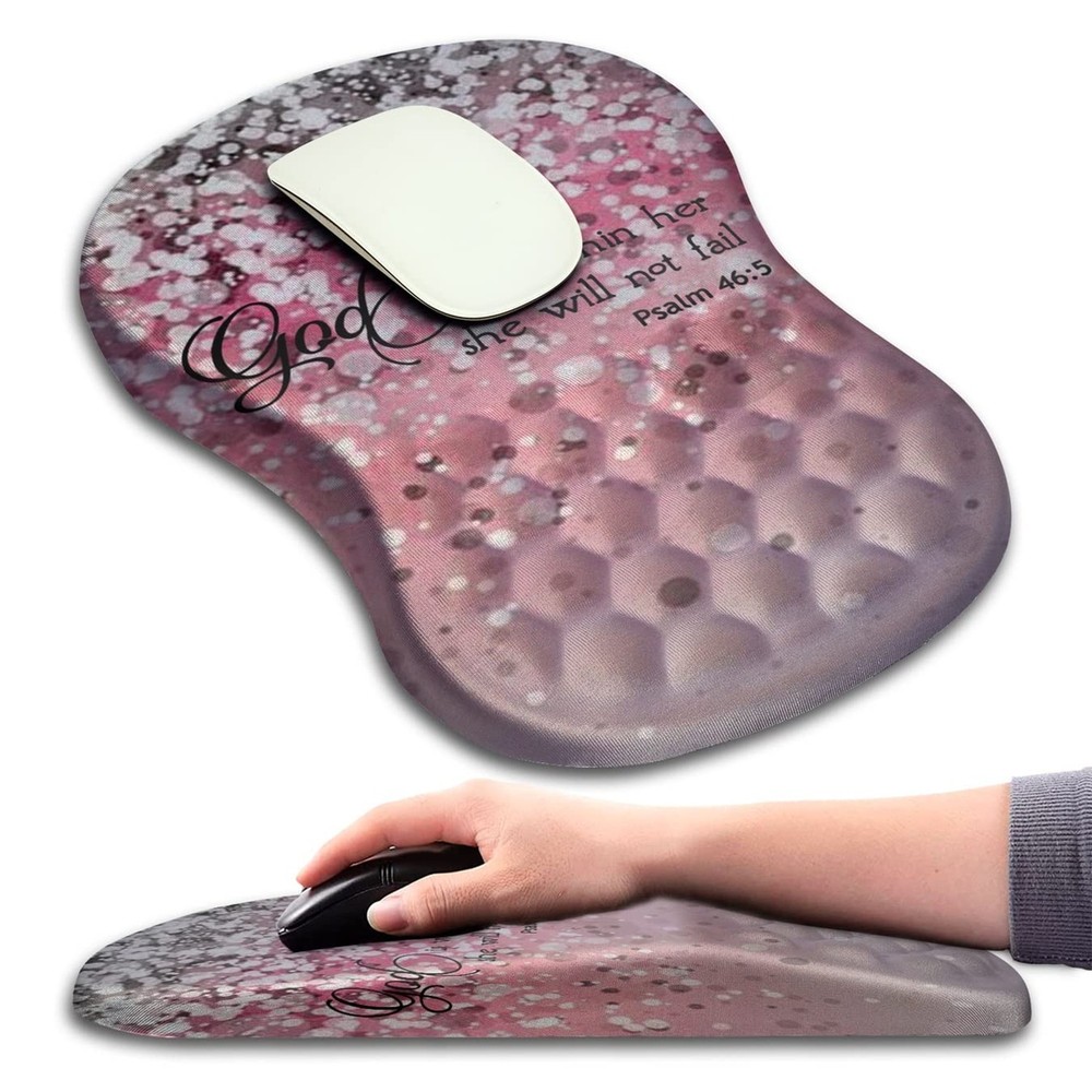 Mouse Pad Wrist Support, Ergonomic Mouse Pad with Massage Dot, Comfortable Co...