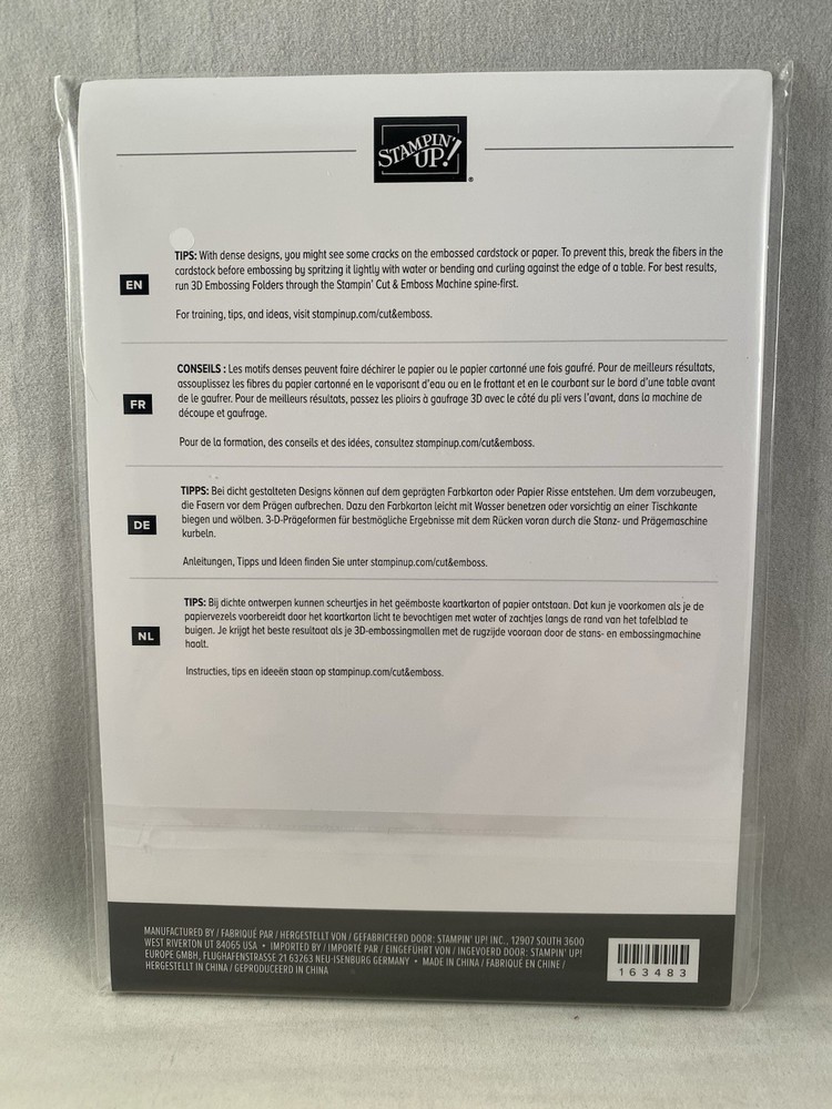 DASHING DESIGNS 3D Embossing Folder Stampin Up Background 2508