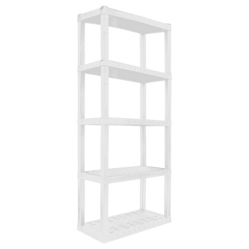 5-Tier Plastic Storage Shelving Unit Easy Assemble Lightweight Durable Organizer