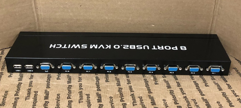 (NEW!) 8 PORT USB2.0 KVM SWITCH (BOX HAS LABEL STICKERS)
