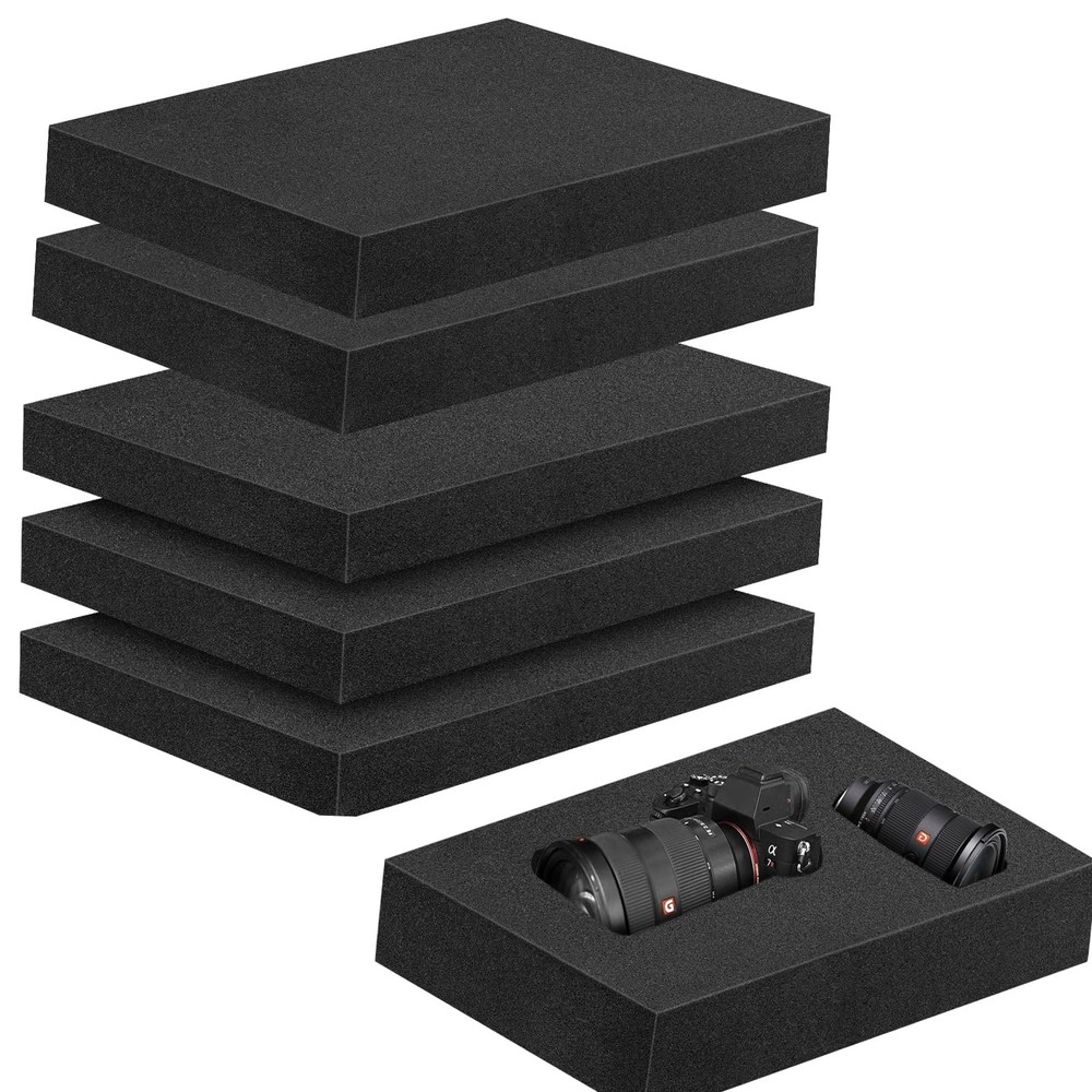5 PCS 16x12x2 Black Polyurethane Foam, Inserts, Packing, Padding, Craft, Sheets