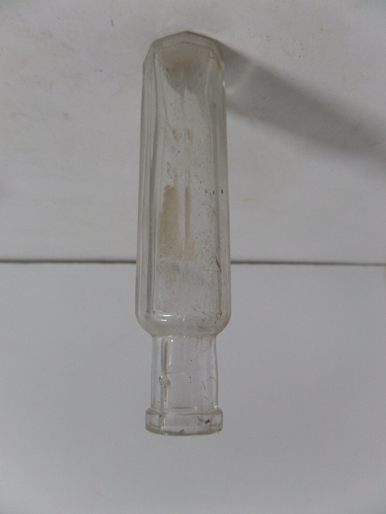 small octagon shaped bottle antique EMPTY