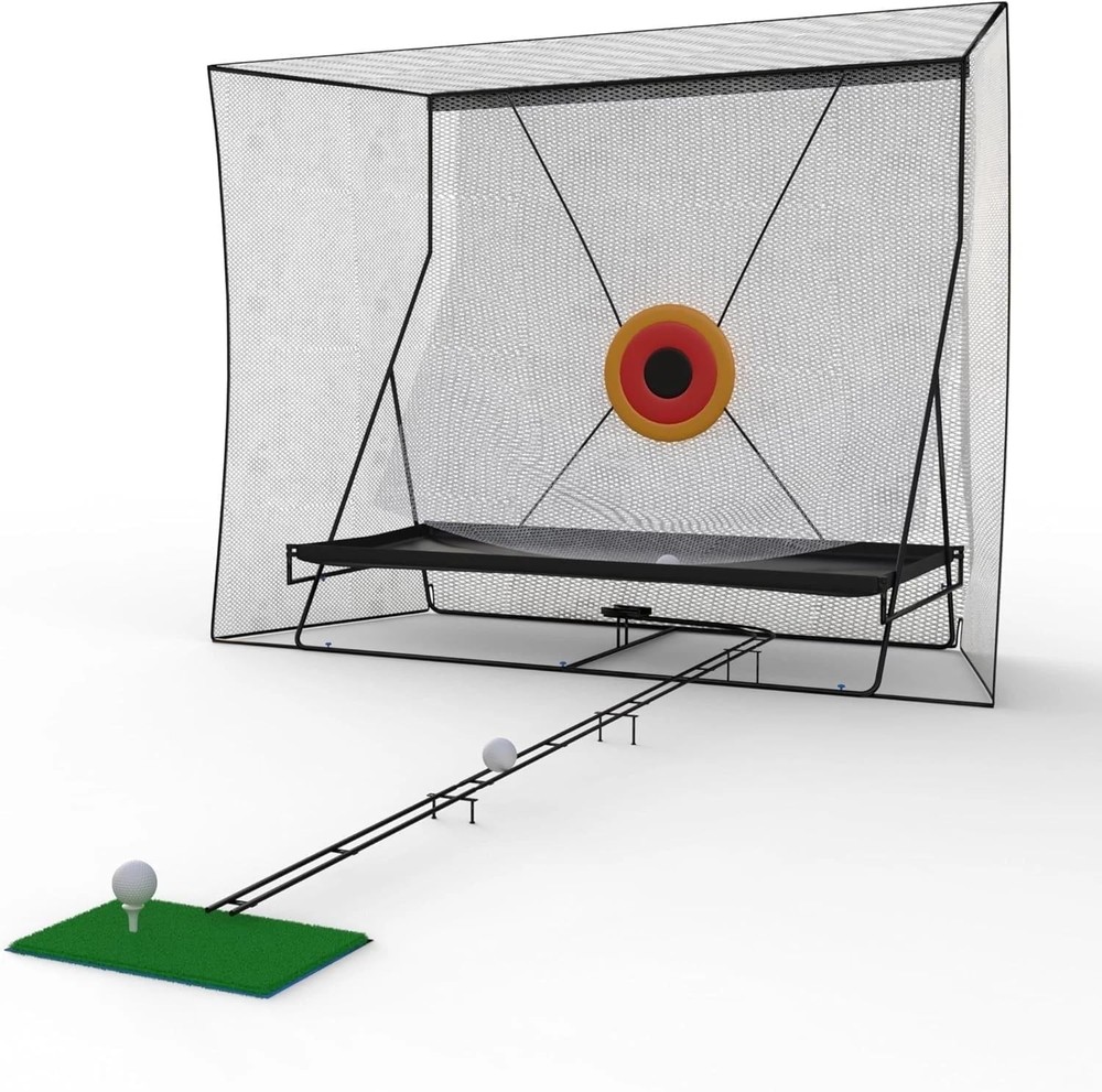 10x8Ft Golf Practice Net w/ Targets, Return Trajectory Swing Training Net Impact