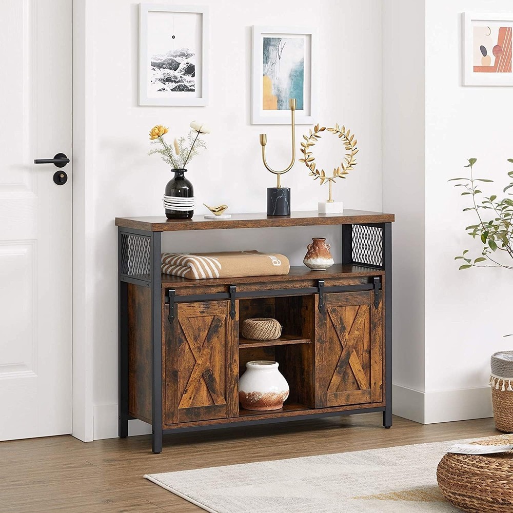 Versatile Coffee Bar Storage Cabinet with Adjustable Shelves - Sturdy Design