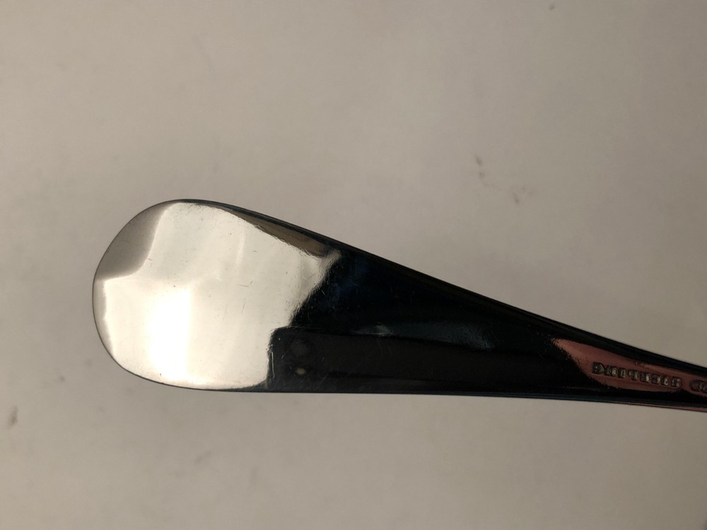Antique English Sterling Fancy Serving Spoon in Engraved Pattern
