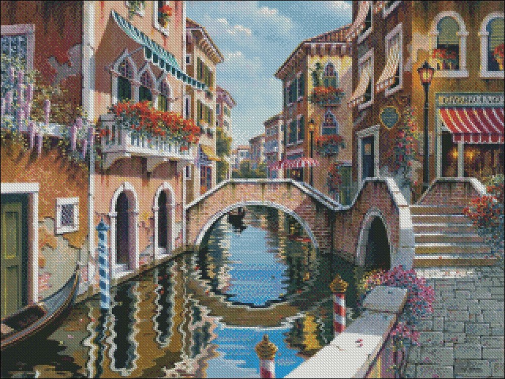 Chart DIY Needlework - Counted Cross Stitch Patterns - Rendezvous in Venice