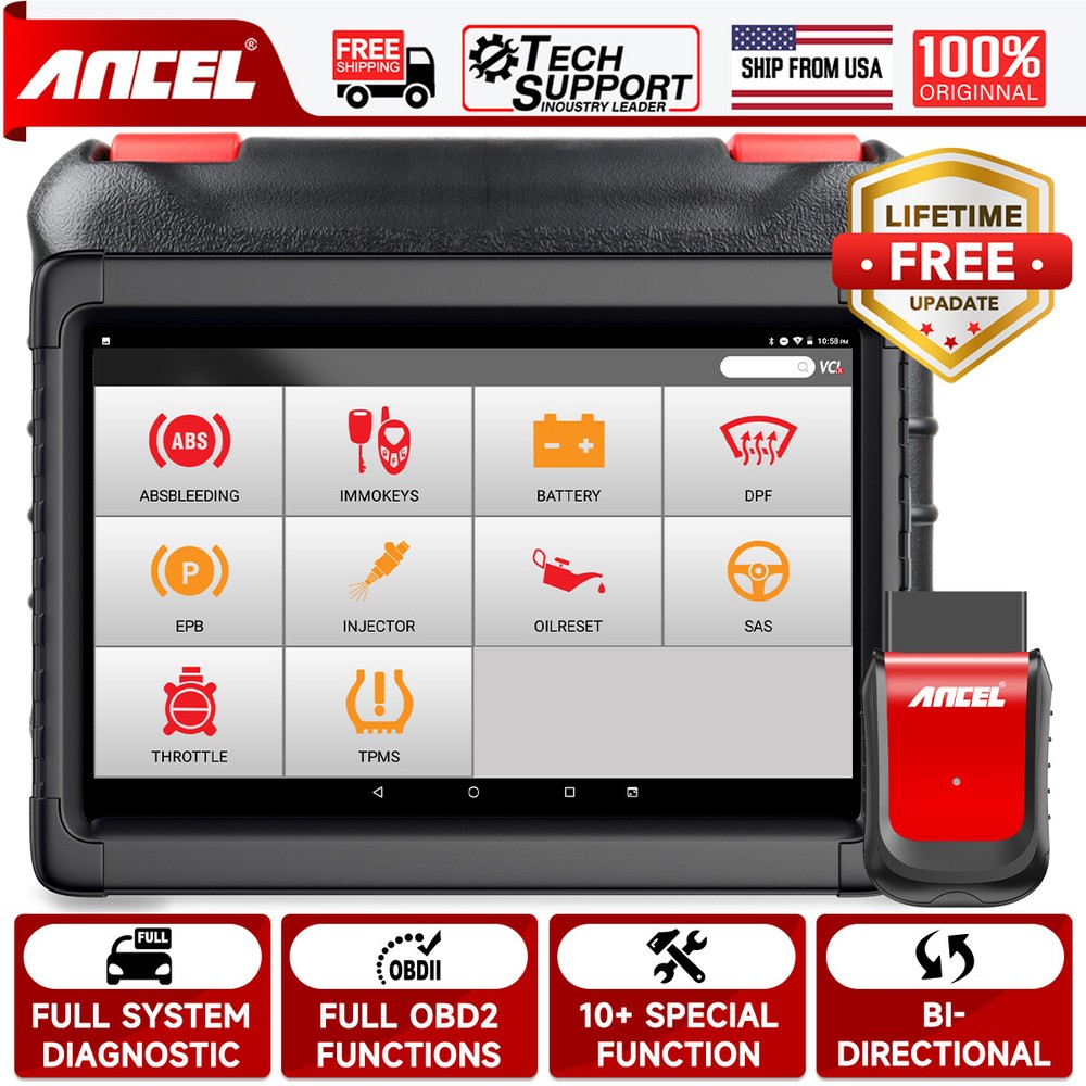 ANCEL X6 Car Diagnostic Tool Bidirectional All Systems OBD2 Scanner Code Reader