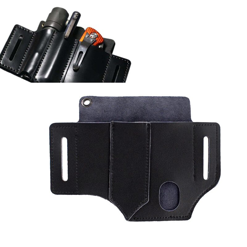 Multitools Portable Belt Pouch Leather EDC Pouch for Flashlight Pen Knife
