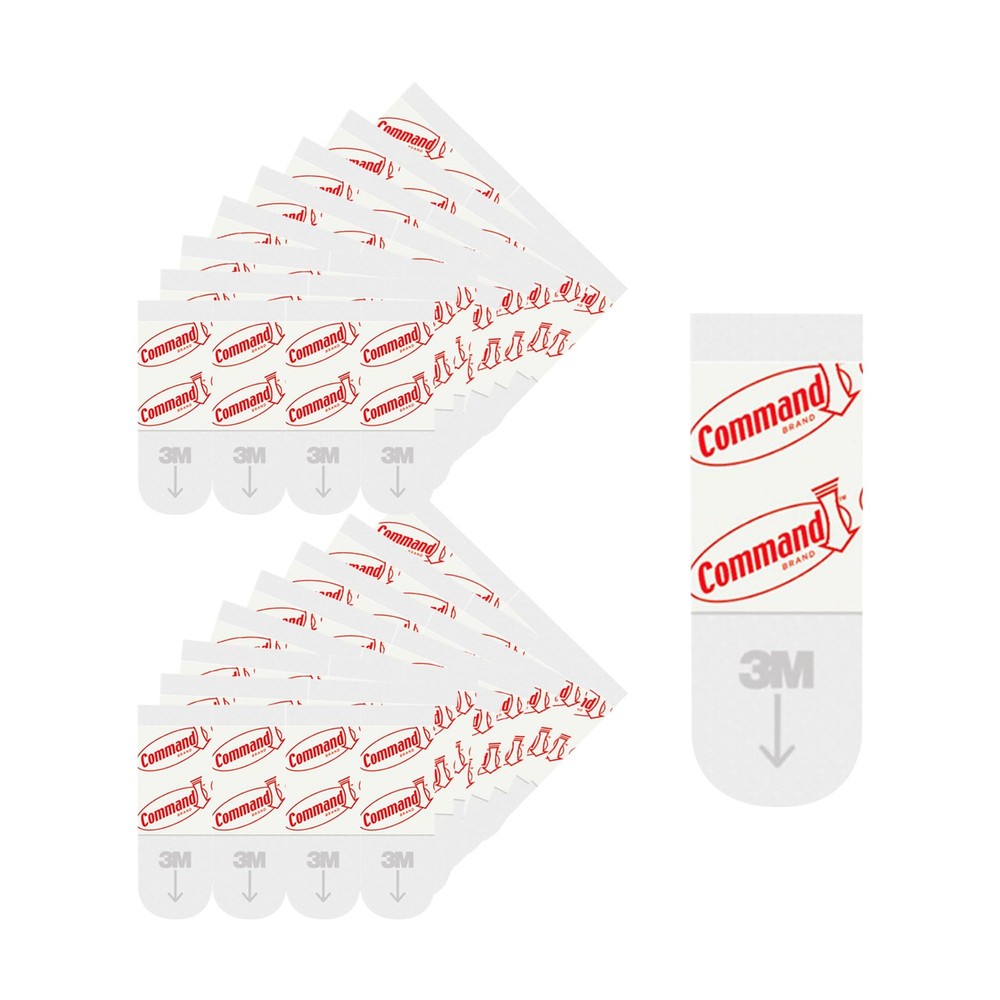 Command Small Refill Adhesive Strips, Damage Free 64 pairs, 2-pack, White