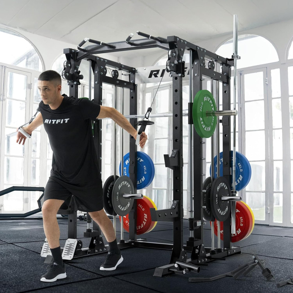 Buffalo Smith Machine, Power Cage with Lat-Pull down System & Cable Crossover Sy