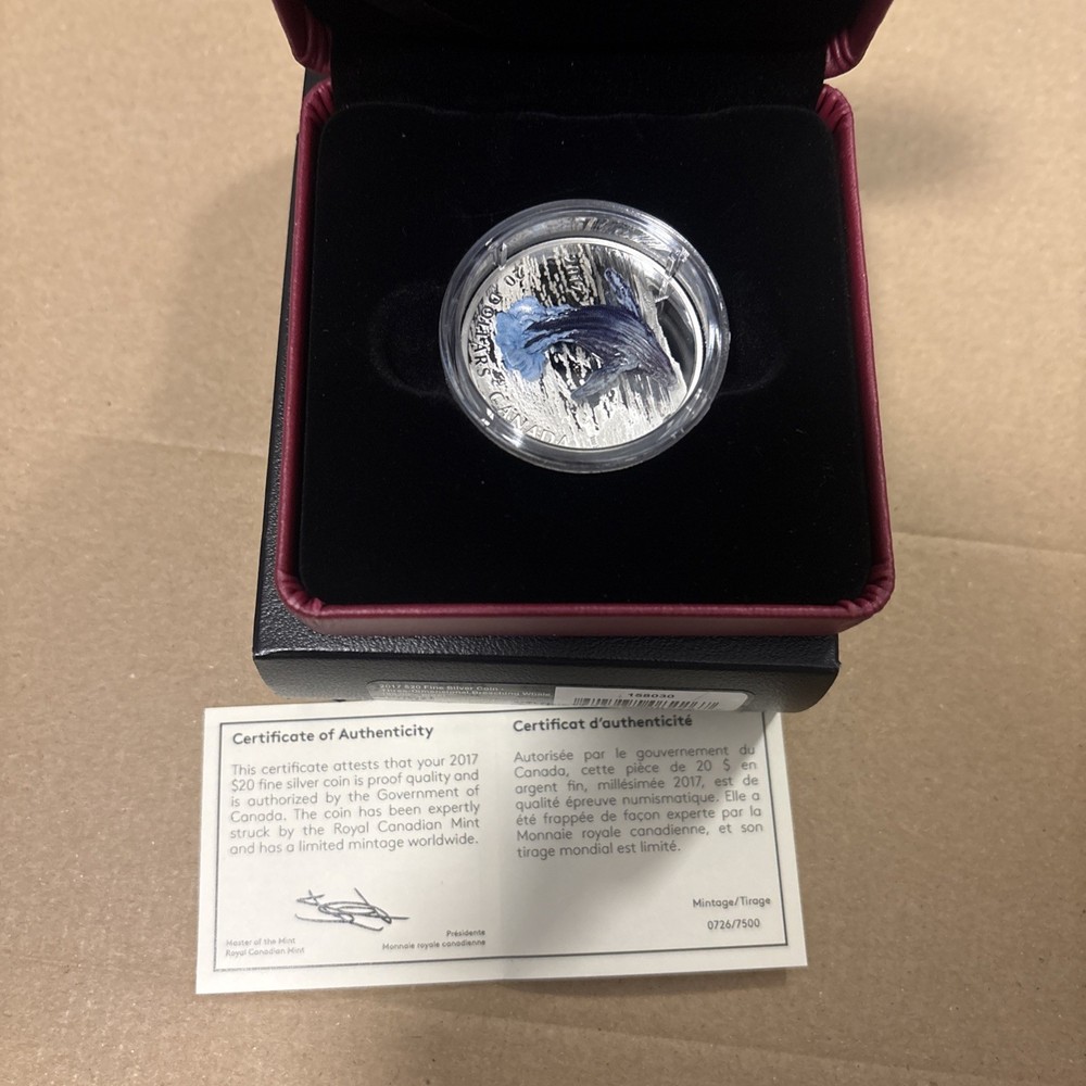2017 $20 Breaching Whale - Pure Silver Coin