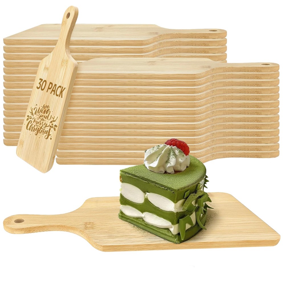 30 Pcs Cutting Boards with Handle 11" x 5" Wood Chopping Board Bulk Charcuter...