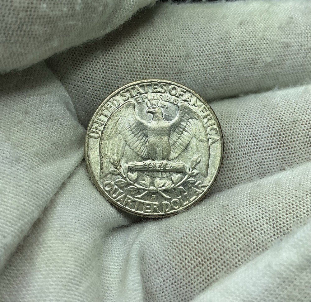 1953 Washington Silver Quarter Errors Die Cracks Reverse Uncirculated  E317