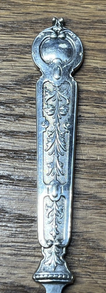 Extremely Ornate Solid .800 Silver Flared Time Hors D’oeuvre Fork No Monogram