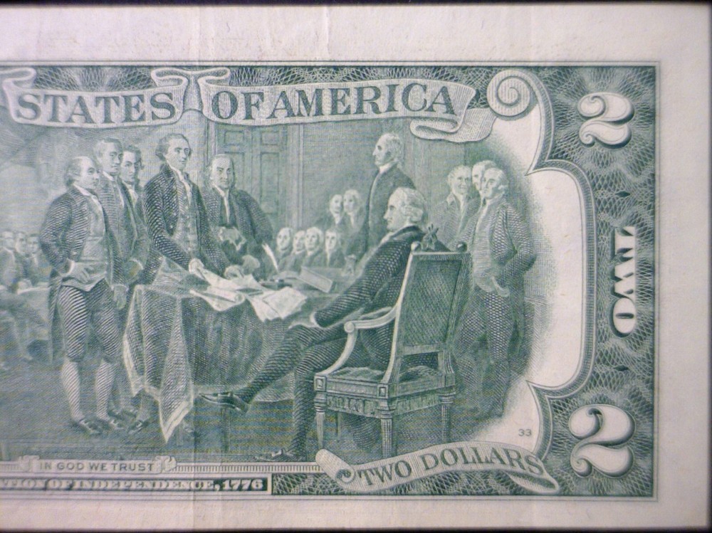 1976 $2 ERROR 3rd Print Shift BICENTENNIAL Note NICE AU Federal Reserve Currency