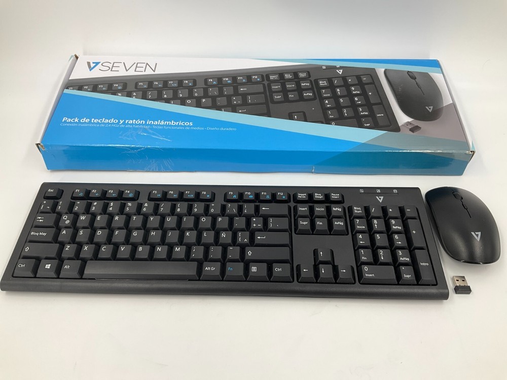 V7 Wireless Spanish Keyboard and Mouse Combo CKW200MX ✅❤️️✅❤️ OPEN BOX