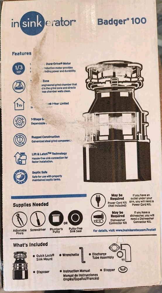 InSinkErator Badger 100 Disposal 1/3HP
