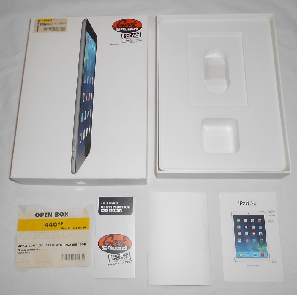 Original EMPTY BOX and packaging only for iPad Air 16GB Space Gray - NO TABLET