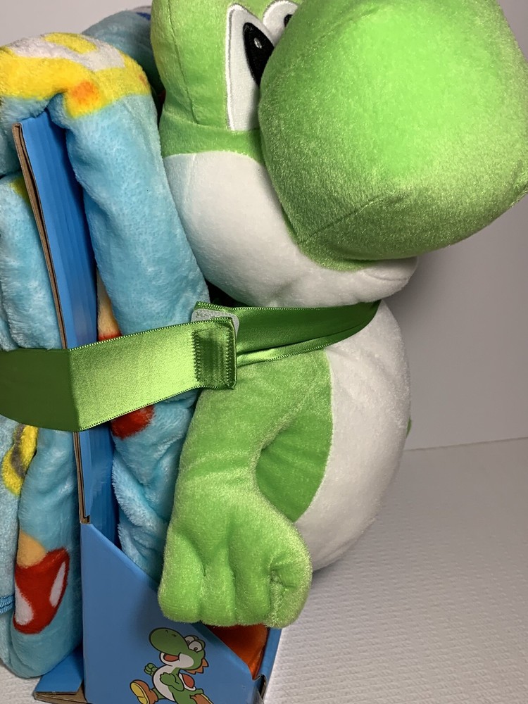Nintendo Super Mario Yoshi Character Pillow and Throw Set