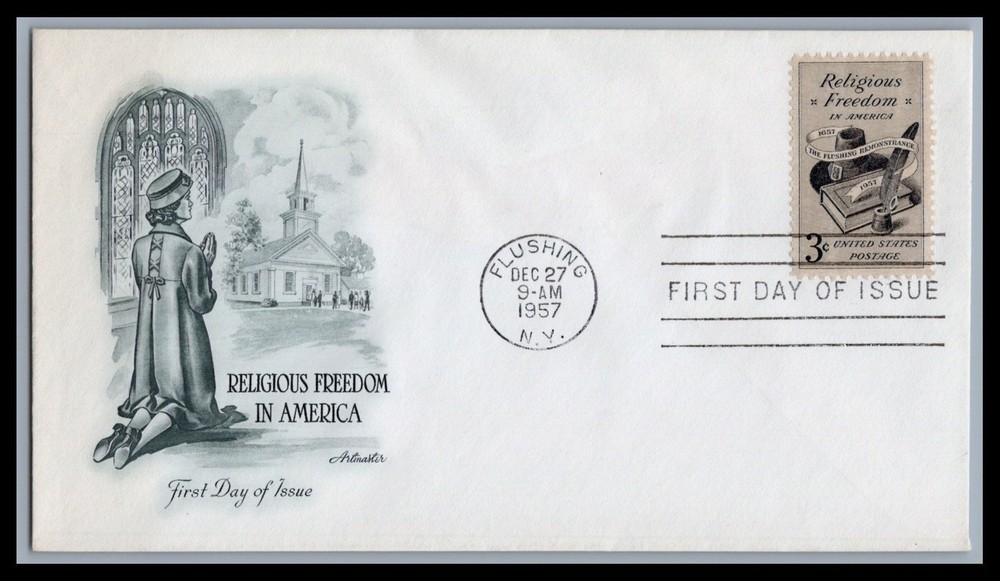 US FDC # 1099 3c Religious Freedom, Artmaster   1957, 90133
