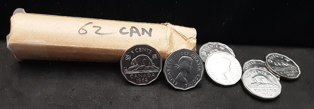 1962 CANADA GEM BU NICKEL ROLL