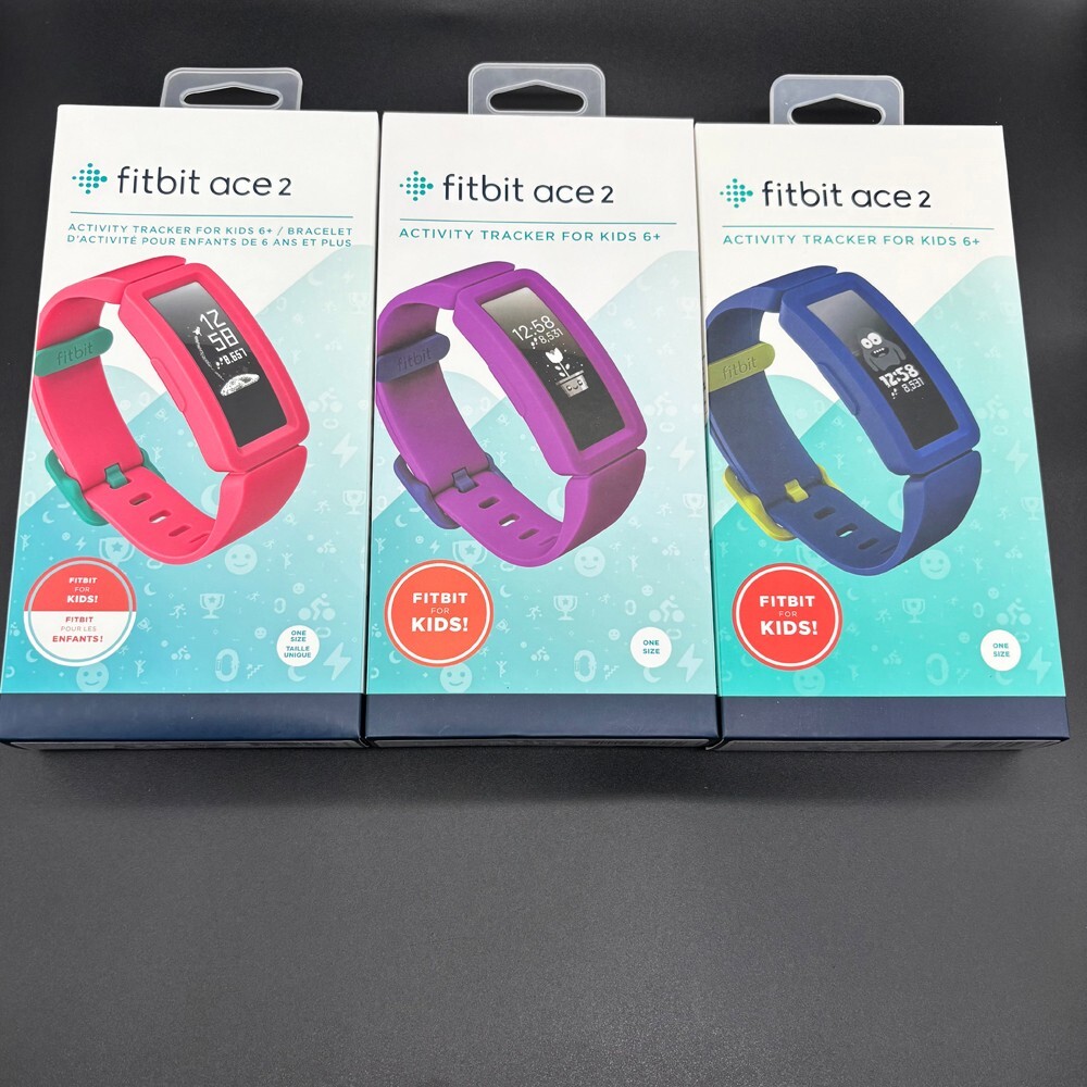NEW Fitbit Ace 2 Activity Tracker for Kids Grape/Blue & Watermelon/Teal FB414