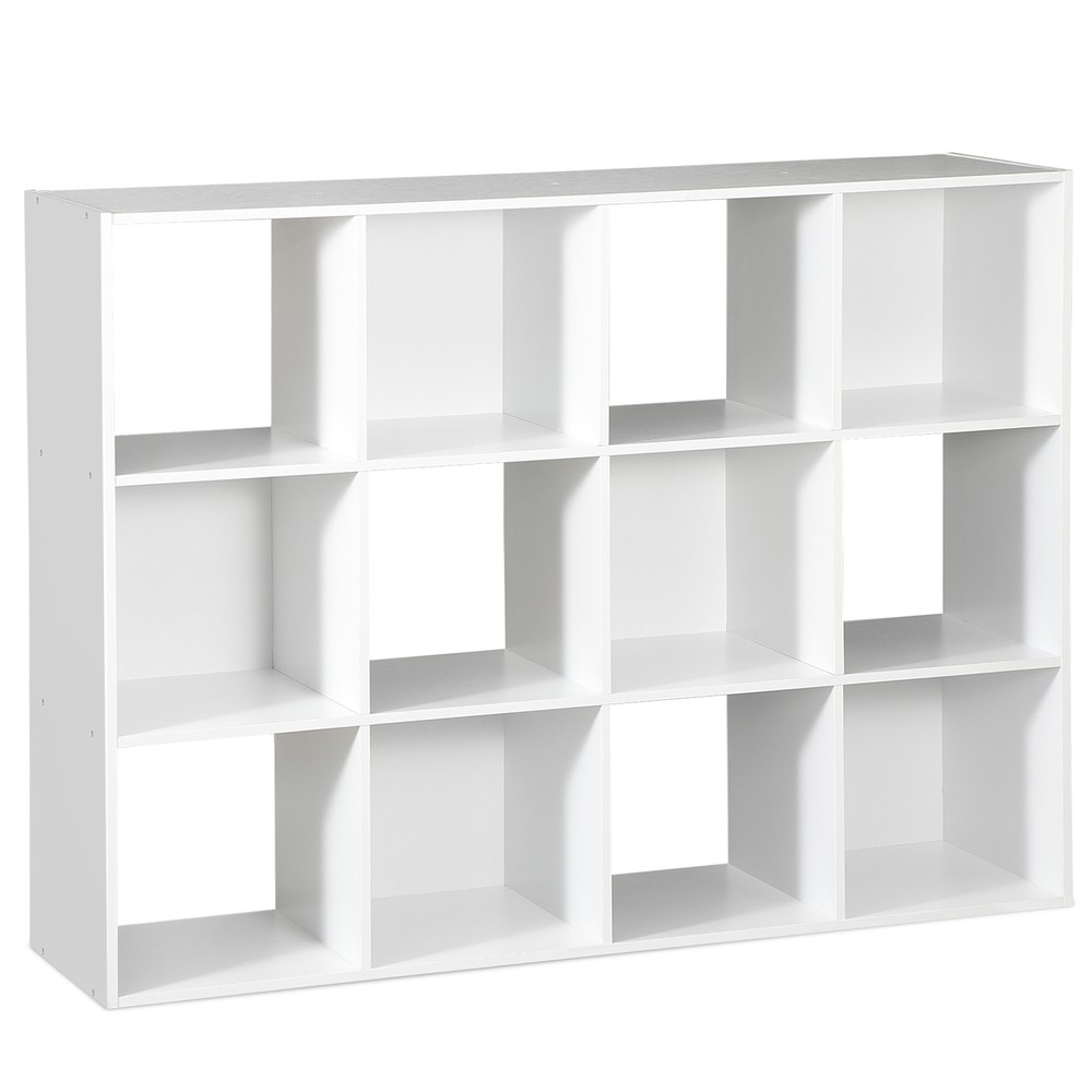 12-Cube Stackable Storage Organizer Display Bookcase for Home Office Decor