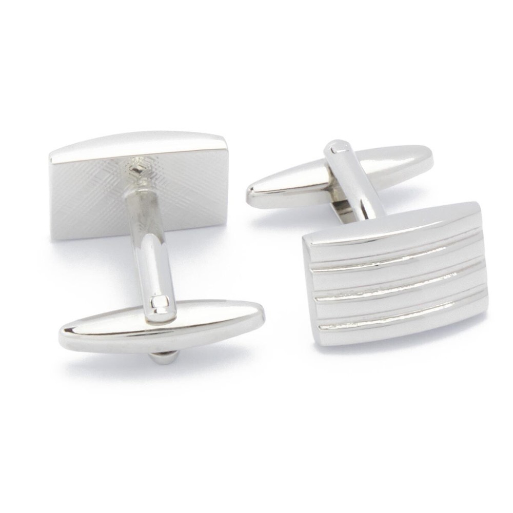 Cufflinks - Beams Silver Rectangular