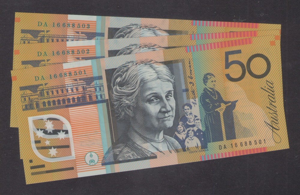 AUSTRALIAN BANKNOTE $50 FIFTY DOLLARS 2016 FIRST PREFIX AA16  UNC