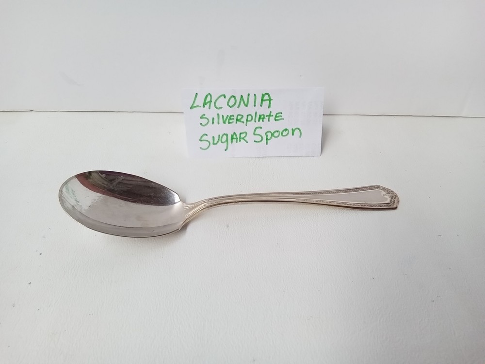 LACONIA SILVERPLATED SUGAR SPOON SILVERWARE PIECE GREAT SHAPE SEE