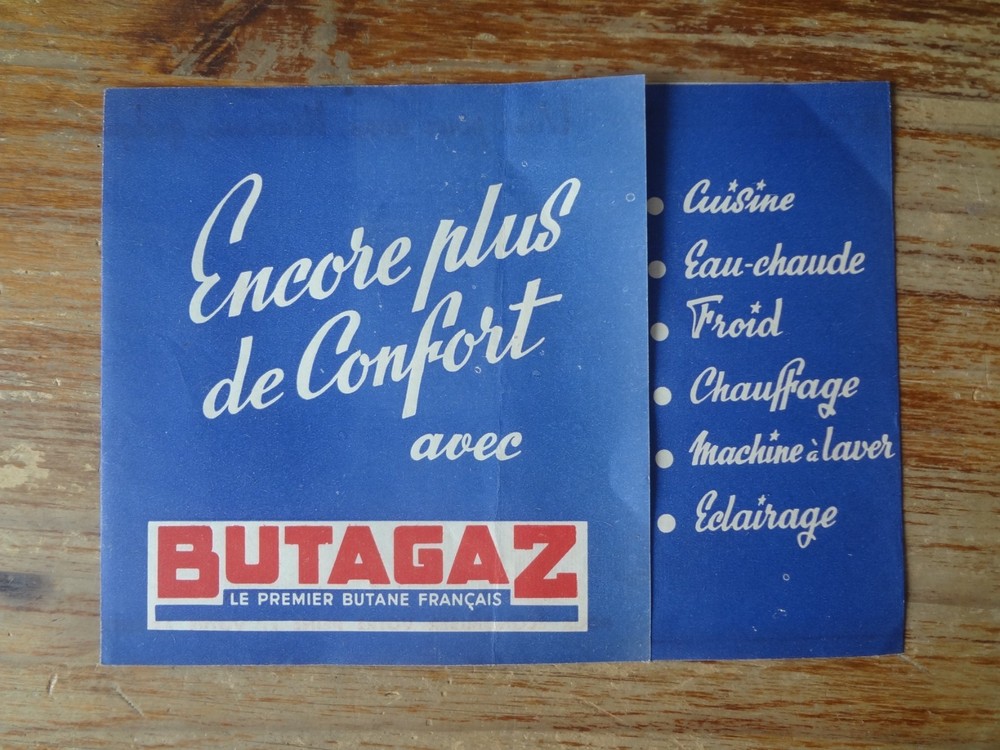 Old BUTAGAZ advertising leaflet