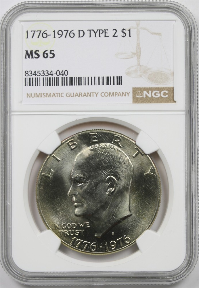 1976-D Type 2 $1 NGC MS 65 Eisenhower IKE Dollar