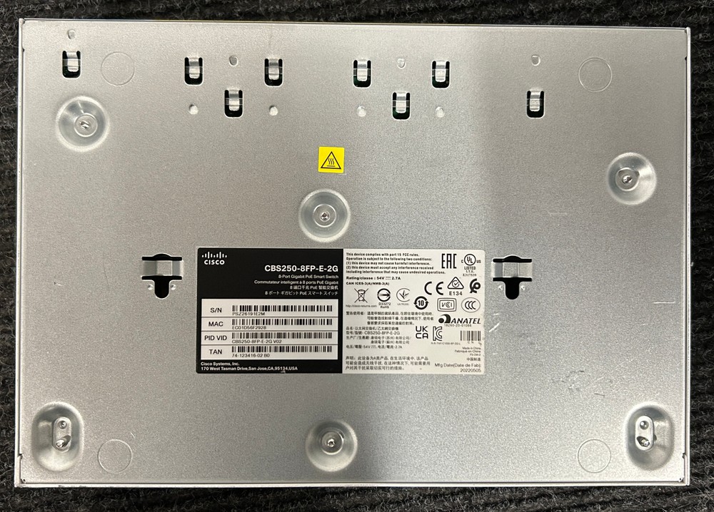 Cisco Catalyst CBS250-8FP-E-2G Switch w/ Power Cord