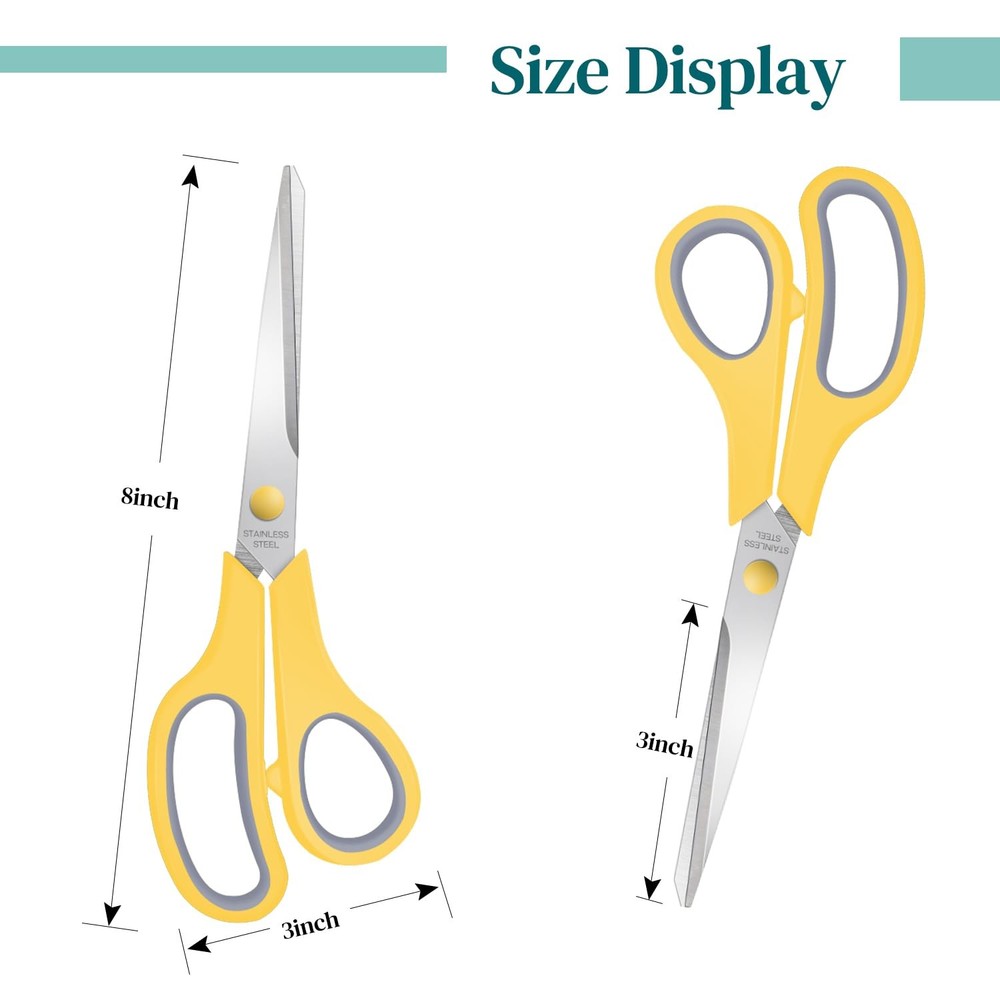48 Packs 8 Inch Sewing Craft Scissors Bulk Multipurpose Heavy Duty Sharp