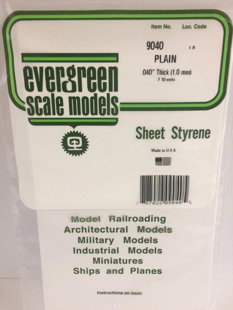EVG9040 .040 SHEET PLAIN 2PC