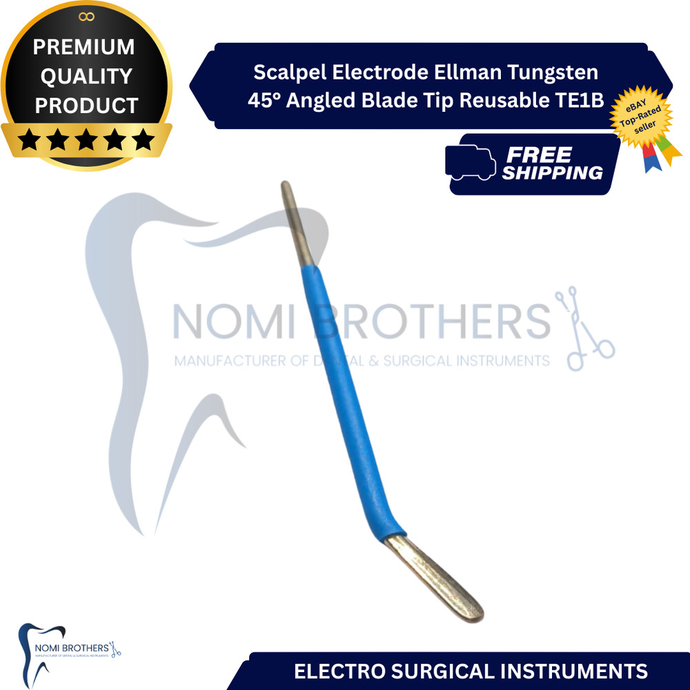 Scalpel Electrode Ellman Tungsten 45° Angled Blade Tip Reusable TE1B CE