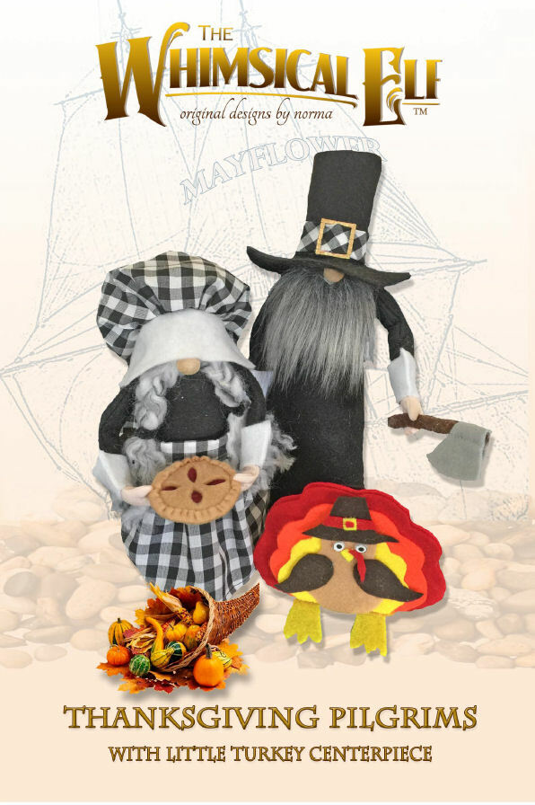 Cloth Art Doll Pattern "Thanksgiving Pilgrims" By Norma Inkster