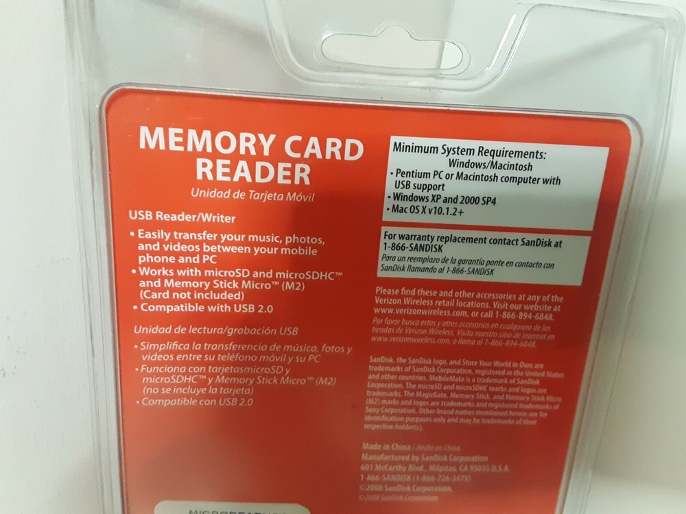 SanDisk MobileMate Micro Memory Card Reader SDDR-121S-V11M Universal Brand New