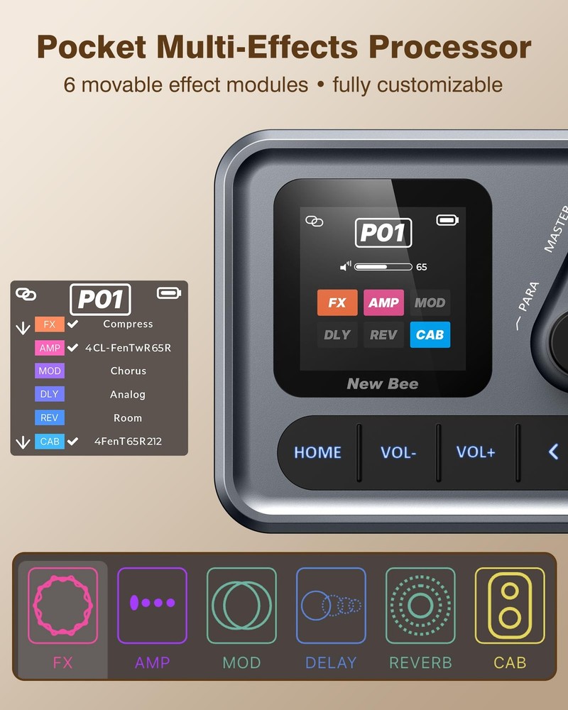 Multi Effects Guitar Processor, ANN Amp Modeling & IR Cabinet Simulation, 80 ...