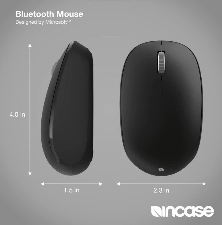 Incase - Bluetooth Mouse Designed by Microsoft - Wireless - Black
